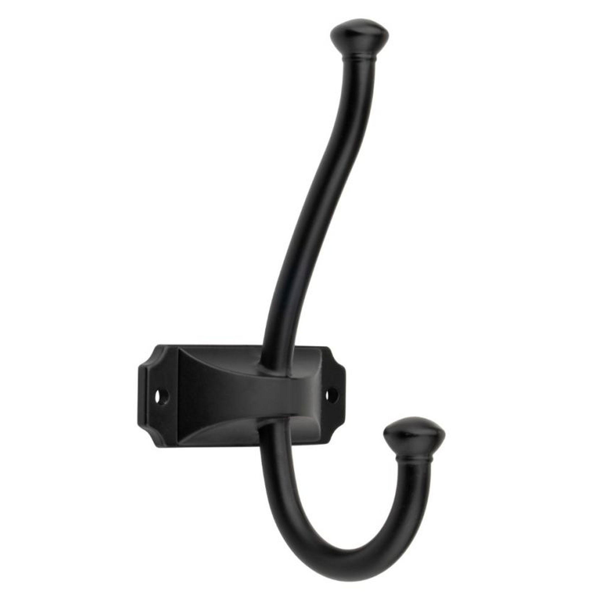 GARDEROBENHAKEN Oris Schwarz matt modern Wandmontage Paneel mit Holzschrauben - Schwarz, Metall (6.6/13.6/13.6cm) - Livingpoint24