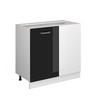ECKSCHRANK FÜR HAUSRAT R-Line Schwarz Hochglanz 86 cm mit Tür, ohne Arbeitsplatte - Schwarz Hochglanz/Weiß, Holzwerkstoff (86/81.6/46cm) - Vicco
