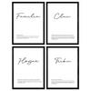 POSTER Set mit 4 Wortdefinitionen für Familienweiß A4 Rahmenlos - Klar, Papier (29.7/3cm) - Nacnic