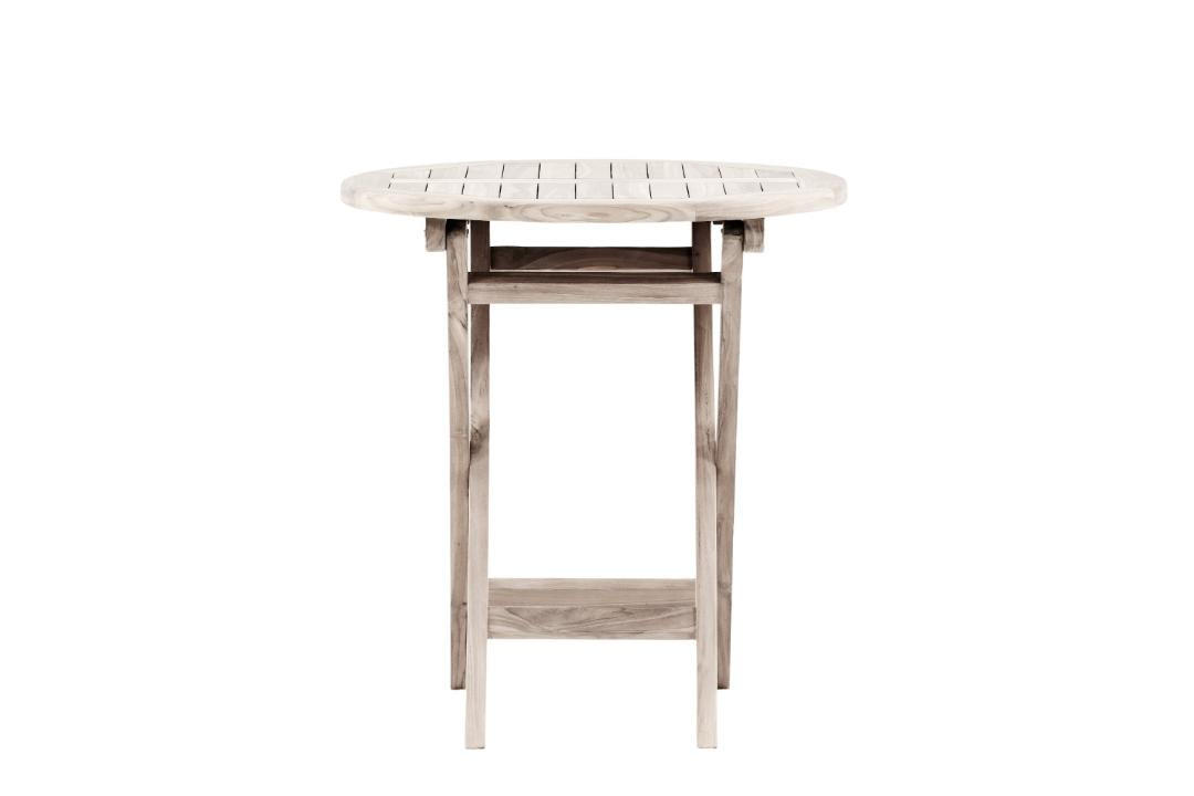 GARTENTISCH, Kenya, Whitewash, Teak., 70 x 70 x 75 cm - Weiß, Holz (70/70/75cm) - ebuy24