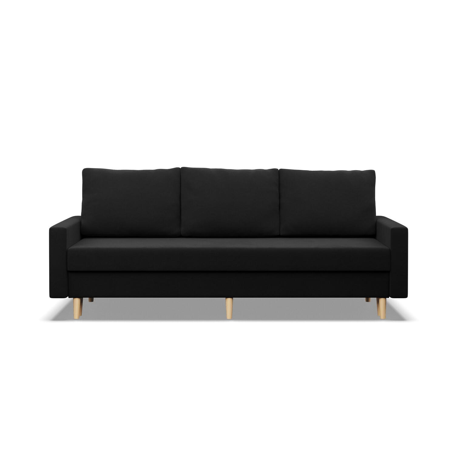 SOFA Blank schwarz 212/88/92 - Schwarz, Textil (212/88/92cm) - SIMKAM Furniture
