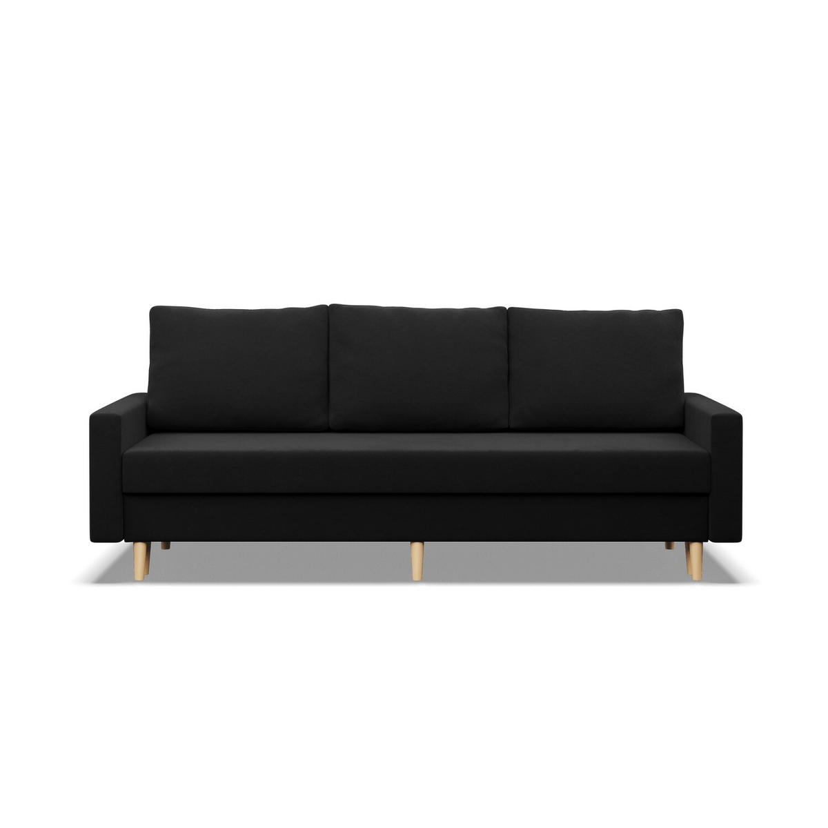 SOFA Blank schwarz 212/88/92 - Schwarz, Textil (212/88/92cm) - SIMKAM Furniture