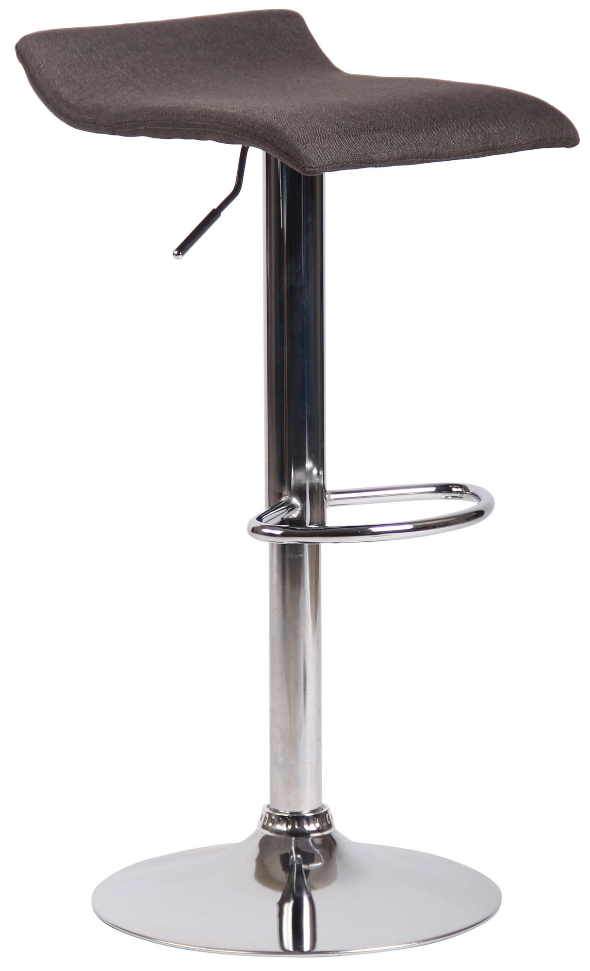 BARHOCKER Stoff dunkelgrau - Chromfarben/Dunkelgrau, Textil/Metall (36/63/39cm) - CLP