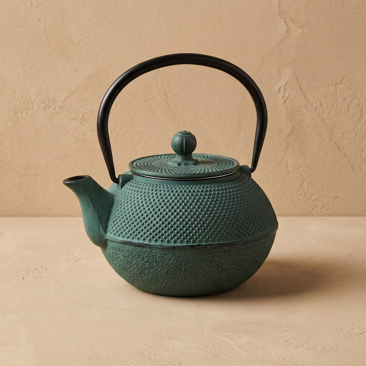 TEEKANNE Gusseisen mit Sieb Sono Grün 1,2 l 18,5/16,5/20 cm - Grün, Metall (16.5/18.5cm) - AROMELIO