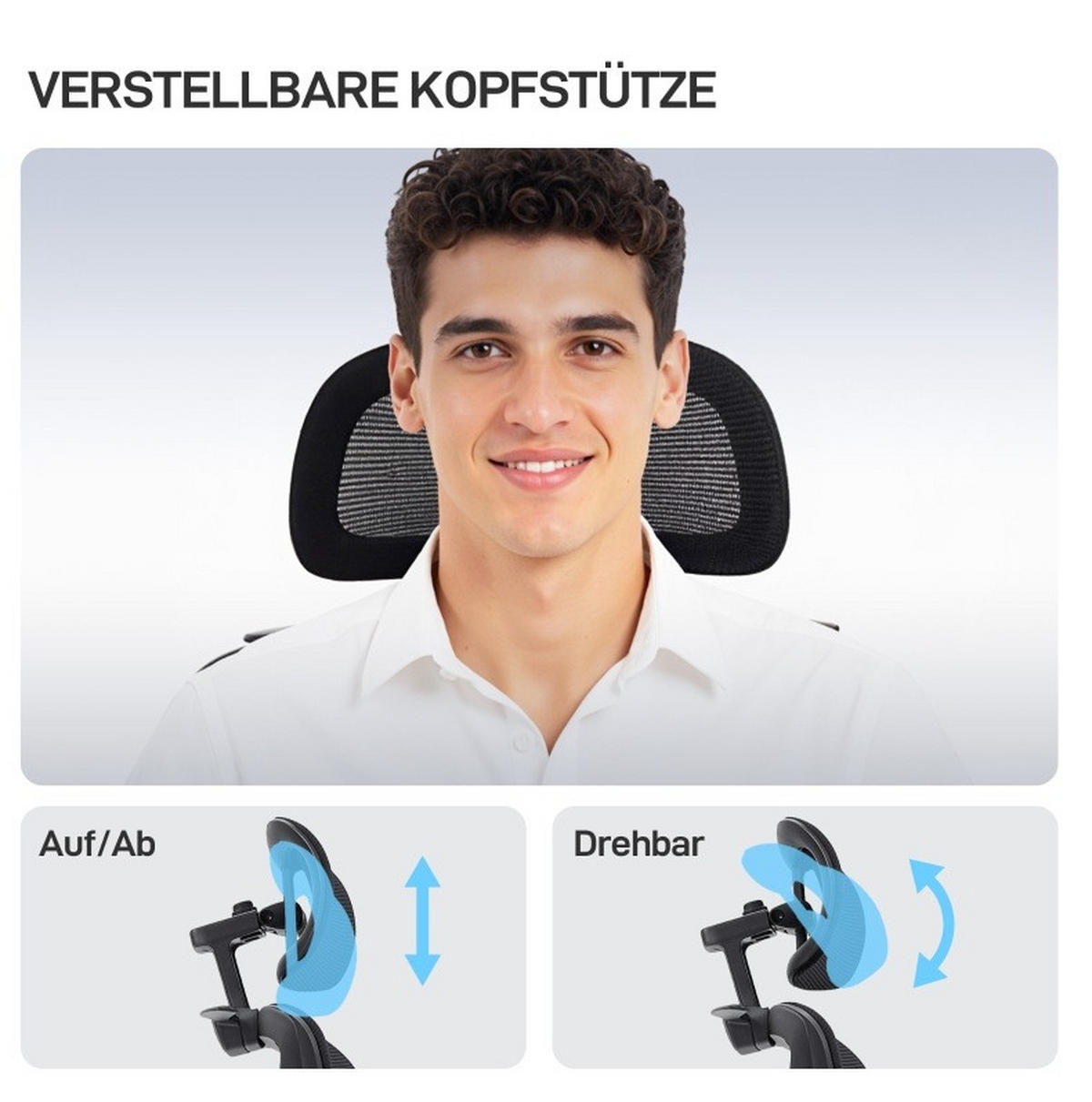 BÜROSTUHL ergonomisch mit Fußstütze Schwarz - Schwarz, Kunststoff (73/128/75cm) - Meubliv