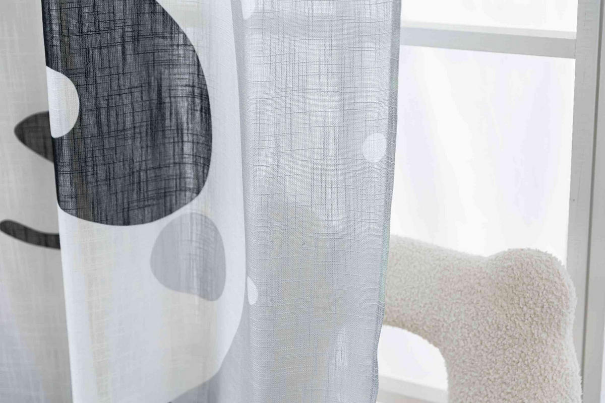 VORHANG 2ER SET SEOUL HxB 245x140 cm Panda - Weiß, Textil (140/245cm) - Gardinenbox