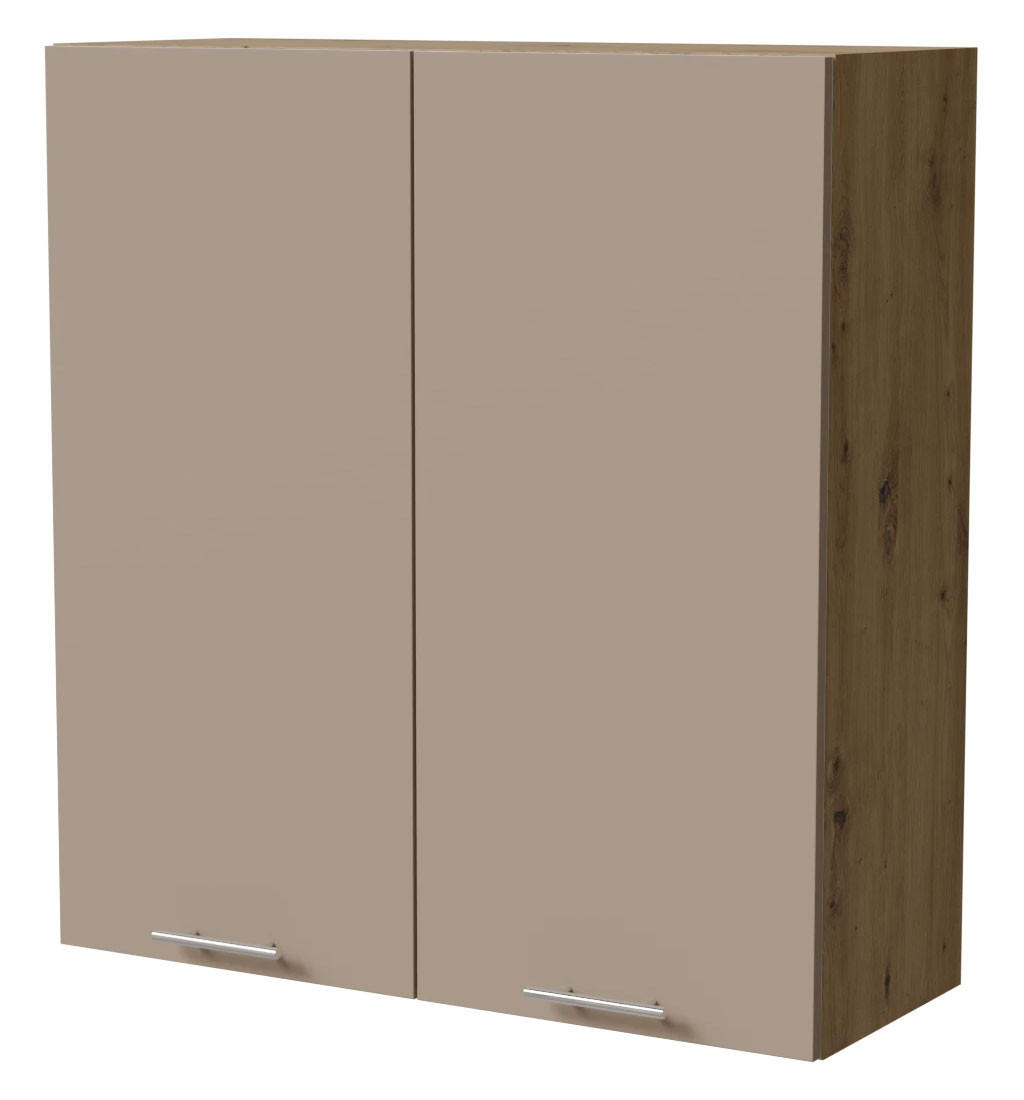 HÄNGESCHRANK Brerra W4/90 Eiche Artisan / RAL 1019 graubeige Matt 90 / 32,5 / 96cm - Graubraun/Eiche Artisan, Holz/Holzwerkstoff (90/96/32.5cm) - Feldmann-Wohnen