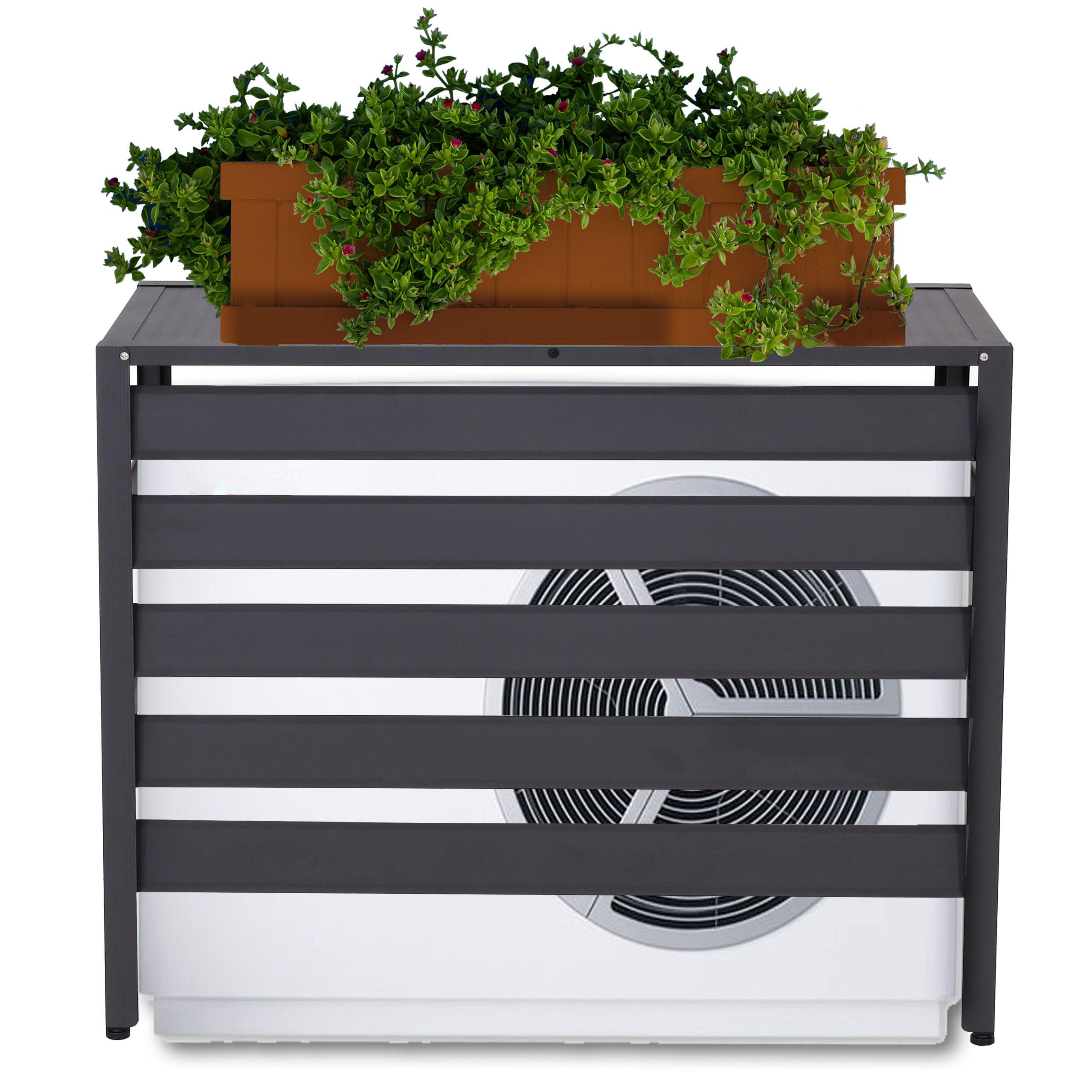 VERKLEIDUNG für Klimaanlage/Wärmepumpe 73x90x38cm Grau - Grau, Metall (90/73/38cm) - PROREGAL
