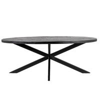 ESSTISCH oval aus Mangoholz 200cm, schwarz - Schwarz, Holz (200/100/76cm) - Giga Meubel