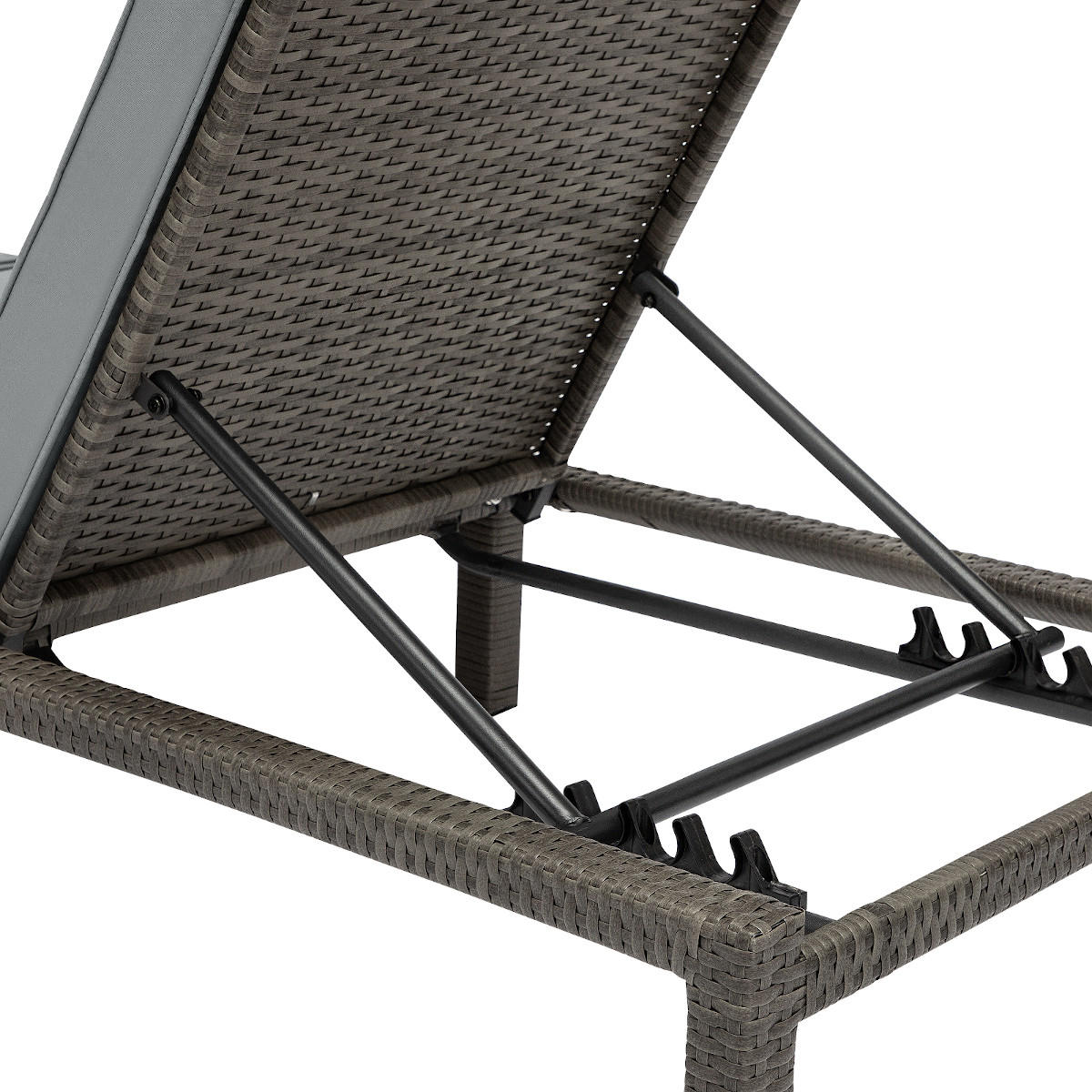 GARTENLIEGE 2er Set PEACH - Grau, Kunststoff (66/22/196cm) - SVITA
