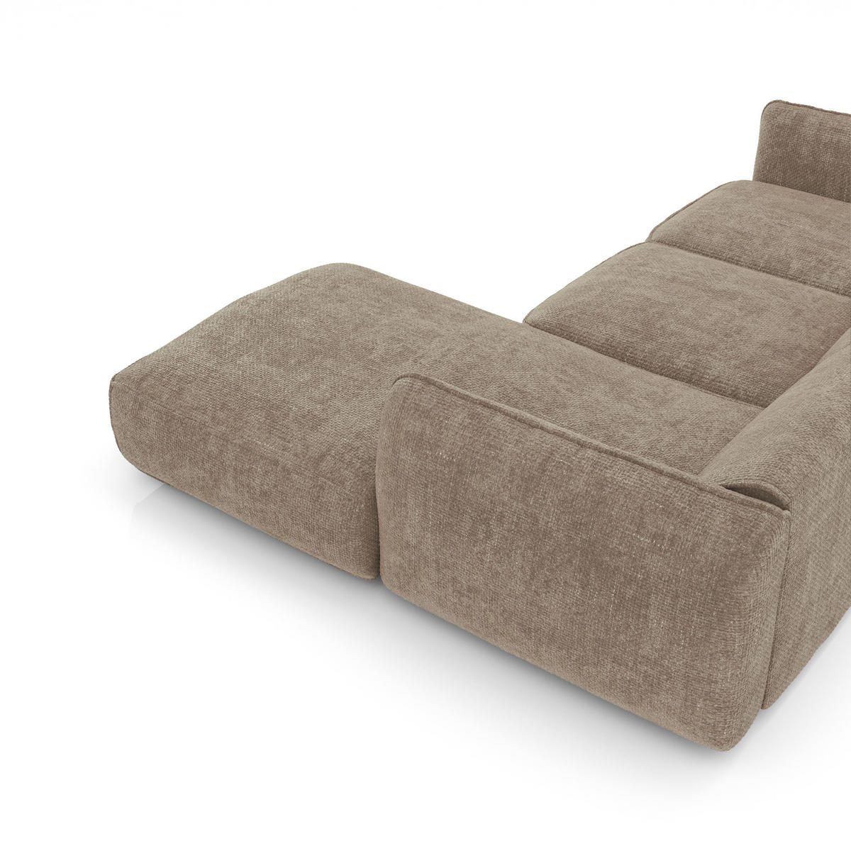 ECKSOFA RECHTS Rastervelours Beige 272cm - Taupe, Textil (272/165cm) - Sia Home