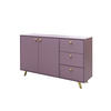 KOMMODE Siena mit 3 Schubladen und 2 Türen, Sideboard in Farbe: Lila, Schrank in Größe: 140 x 86 x 41 cm - Lila, Holzwerkstoff (140/86/41cm) - Agmat-Furniture