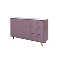 KOMMODE Siena mit 3 Schubladen und 2 Türen, Sideboard in Farbe: Lila, Schrank in Größe: 140 x 86 x 41 cm - Lila, Holzwerkstoff (140/86/41cm) - Agmat-Furniture