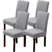 STUHLHUSSE Stretch Stuhlbezug 4 Stück - Hellgrau, Textil (18/25cm) - Coonoor