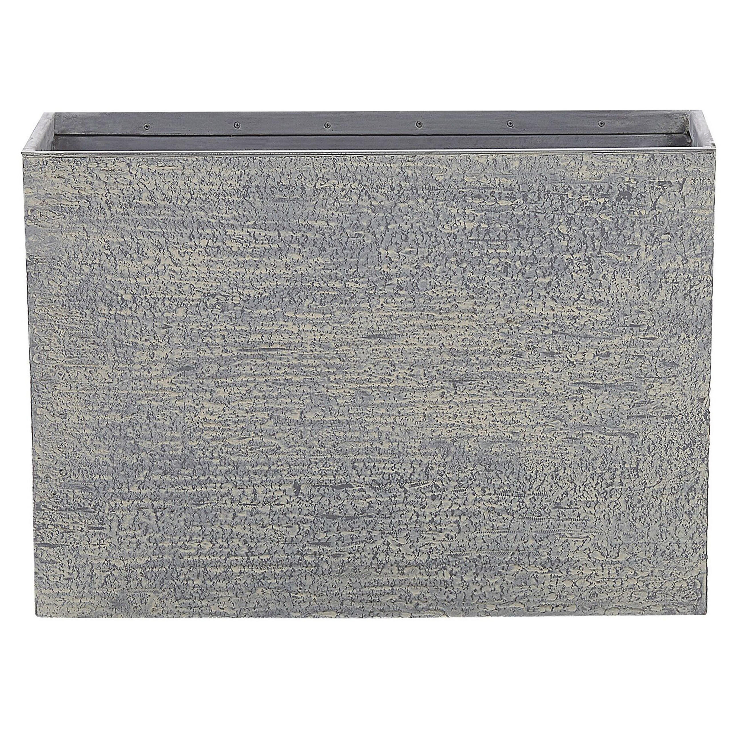 BLUMENTOPF grau rechteckig 29/70/50 cm Edessa - Grau, Stein (50cm) - Beliani