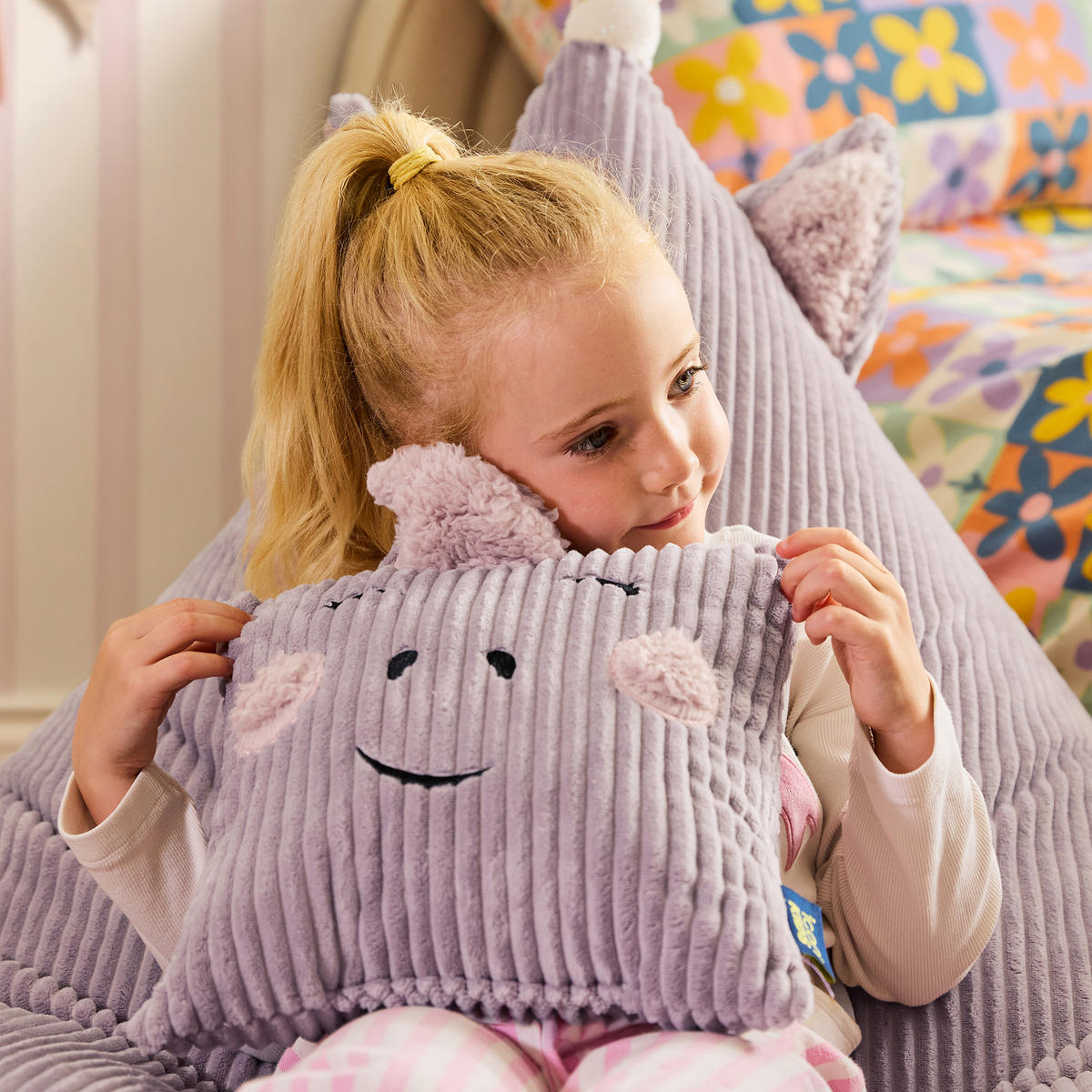KINDERSITZSACK mit Kissen Einhorn Cord - Flieder, Textil (72/66/102cm) - icon