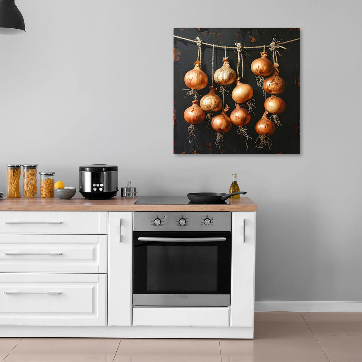 LEINWANDBILD Essen & Trinken 40x40cm - Beige, Textil (40/40cm) - Feeby