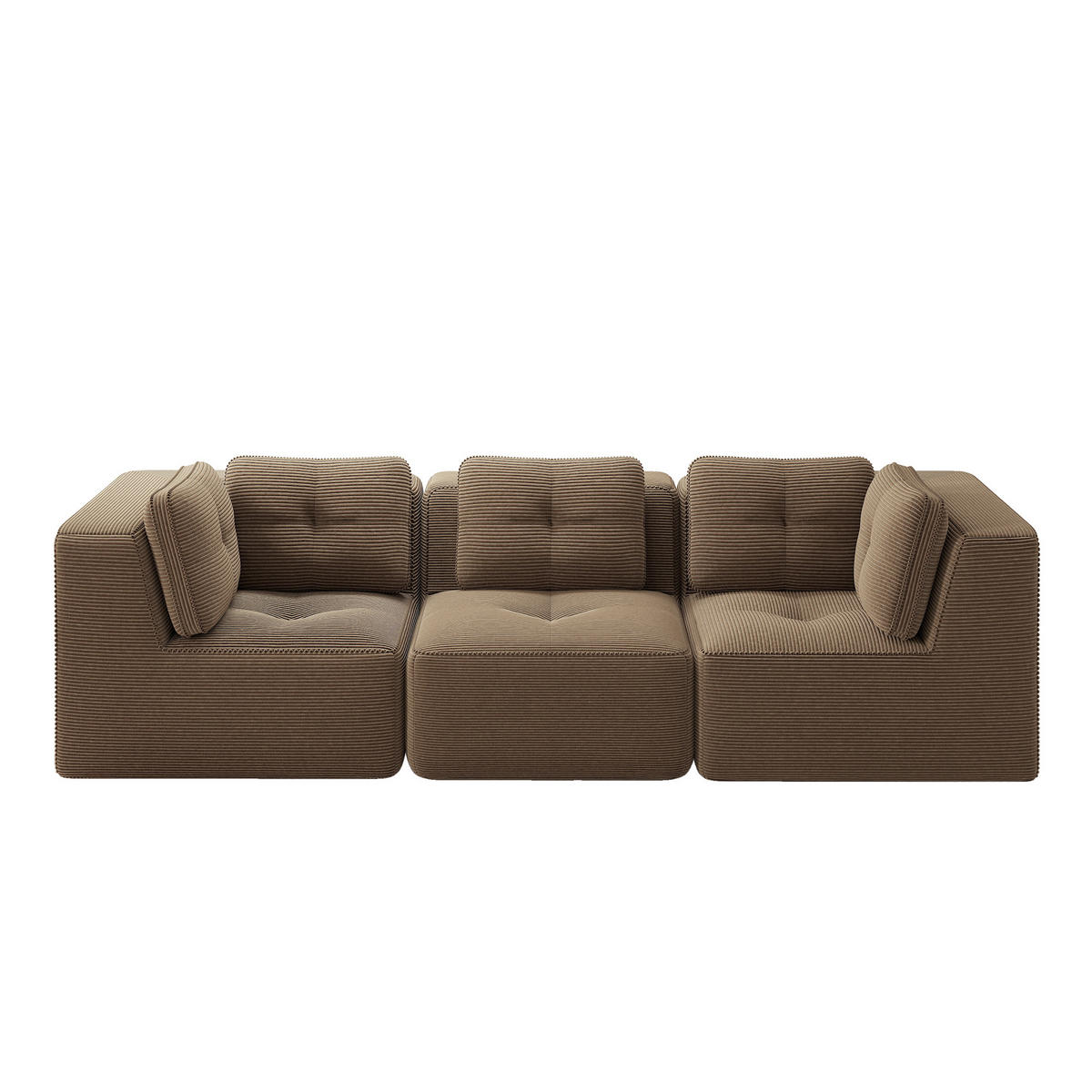 3-SITZER-SOFA DE-34220 mit Tiefsitz Braun - Braun, Textil (104/69/297cm) - ComfortXL