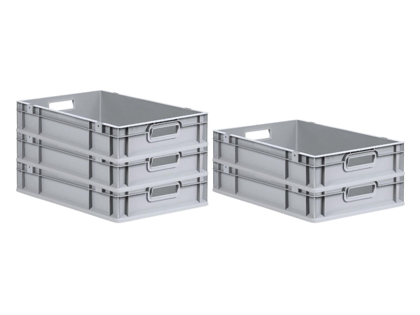 EUROBOX 5x Nextgen Economy Griffe Offen 12x40x60cm 23 Liter - Grau, Kunststoff (40/12/60cm) - PROREGAL