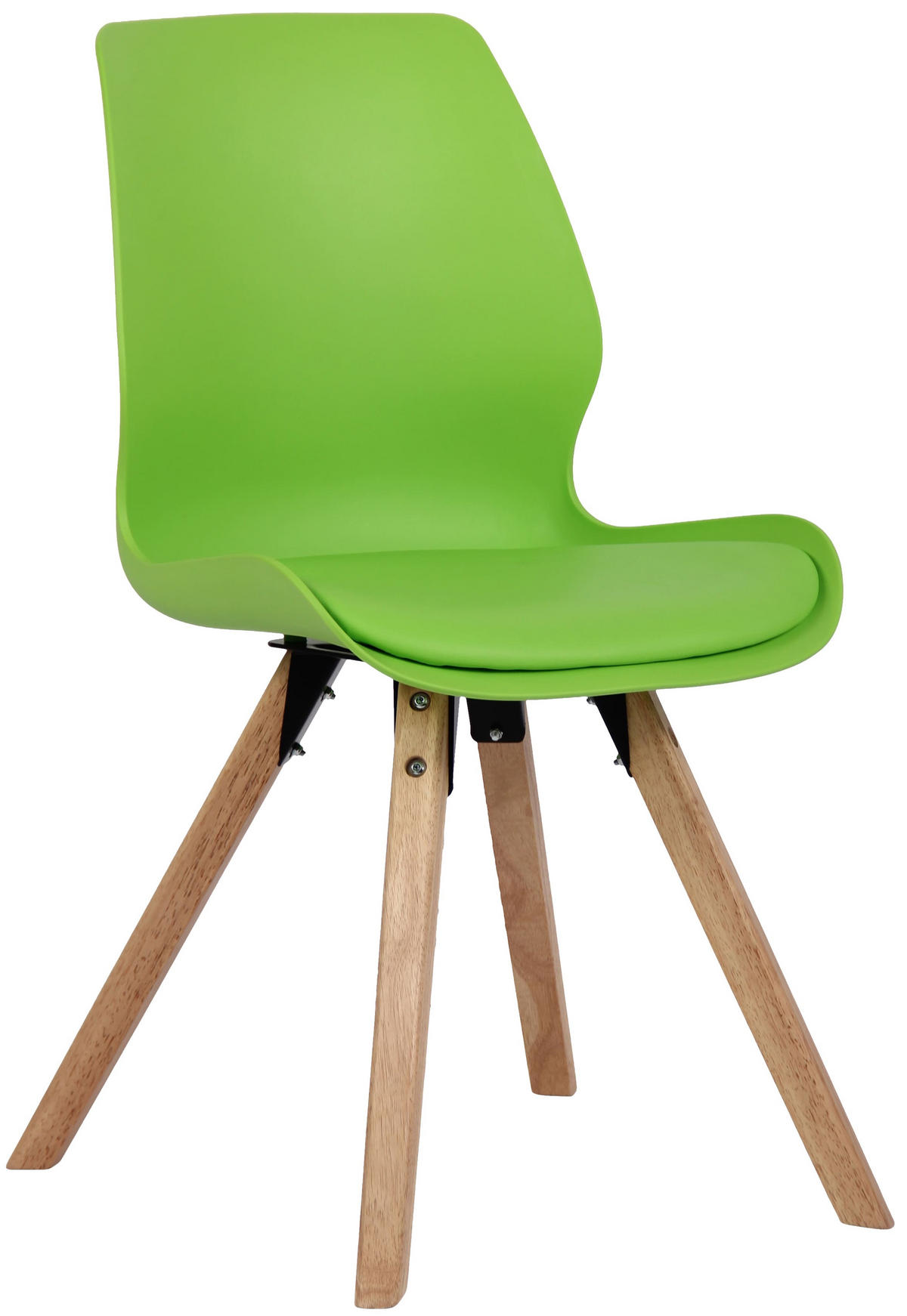 STUHL Kunststoff grün - Eukalyptusholzfarben/Grün, Holz/Kunststoff (49/87.5/58cm) - CLP