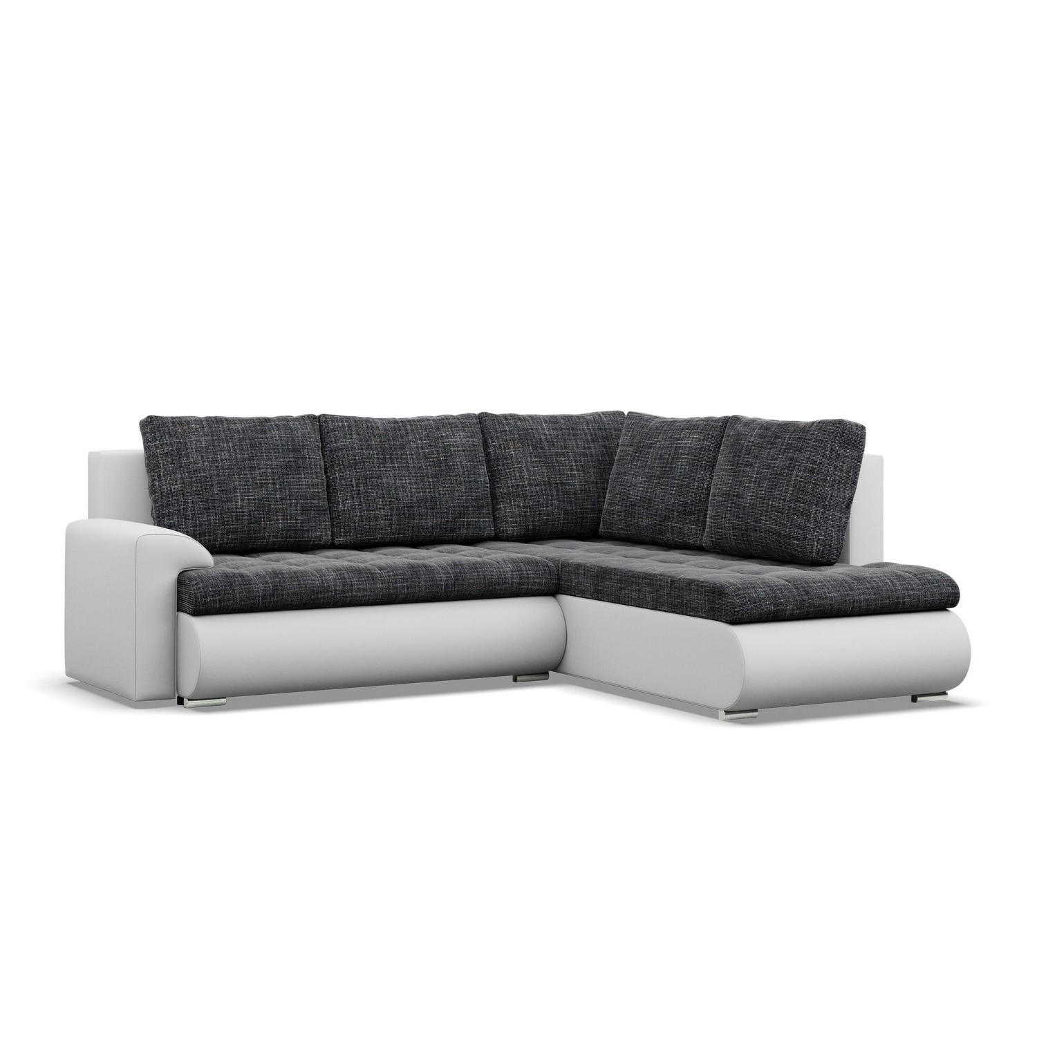 ECKSOFA RECHTS MIT SCHLAFFUNKTION FORESTA, Schwarz + Grau - Schwarz/Grau, Textil (230/200cm) - Mebligo