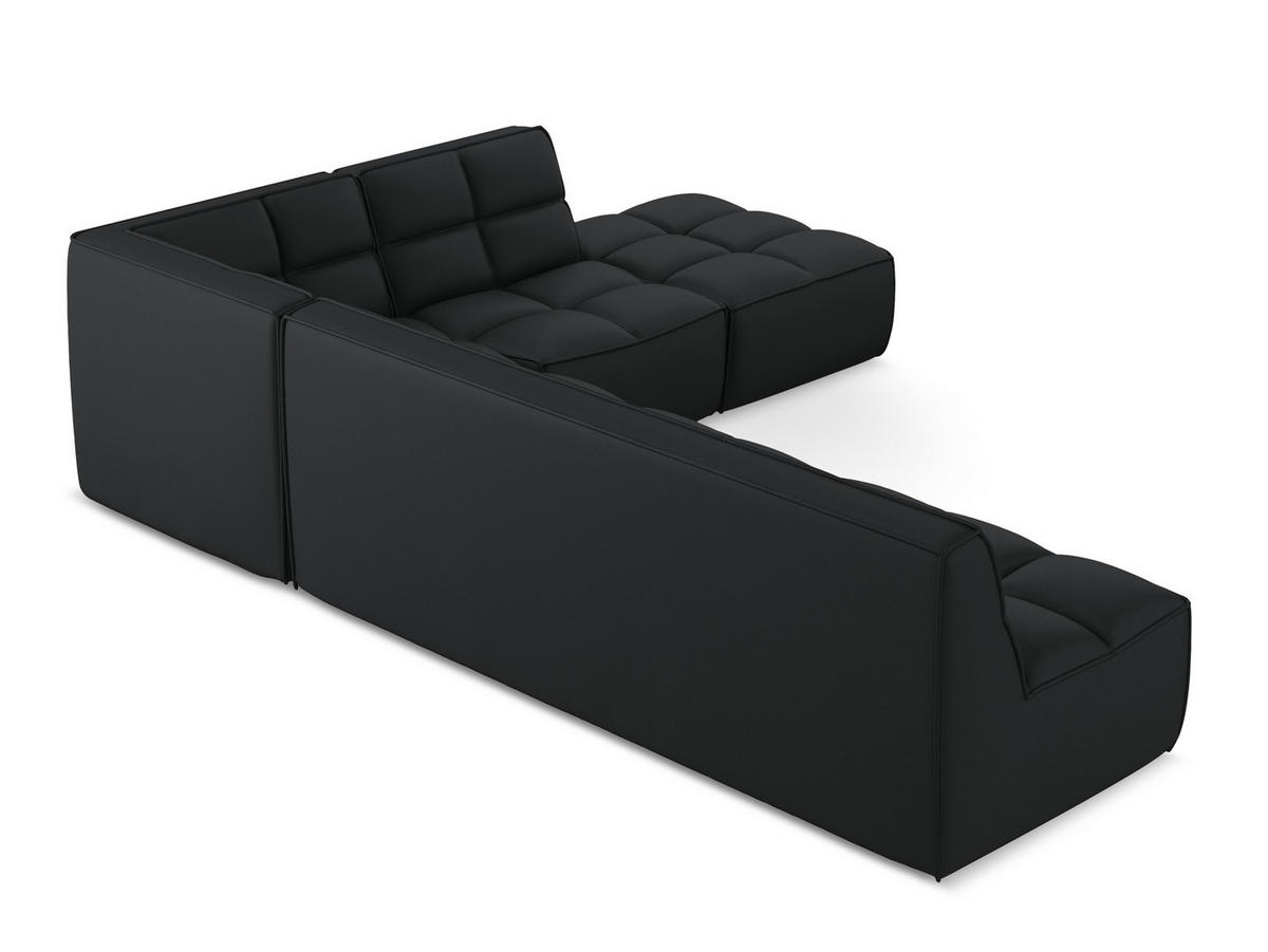 ECKSOFA Beidseitig Kunstleder Schwarz - Schwarz/Grau, Leder/Kunststoff (308/258cm) - Makamii