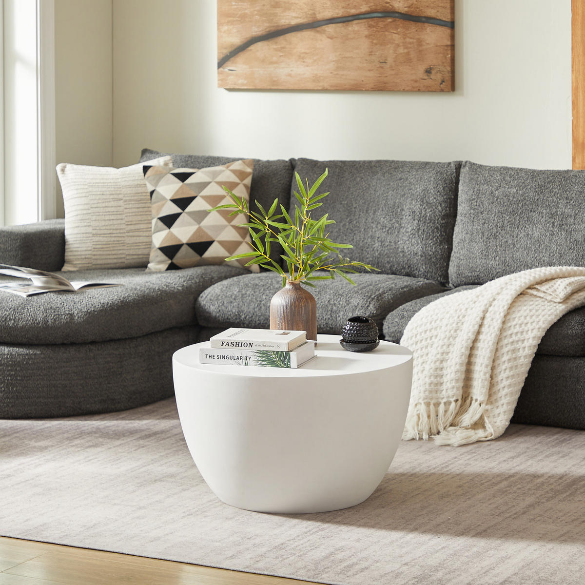 COUCHTISCH Rund Weiß 64 x 64 x 38 cm - Weiß, Metall (64/64/38.5cm) - Nordlys