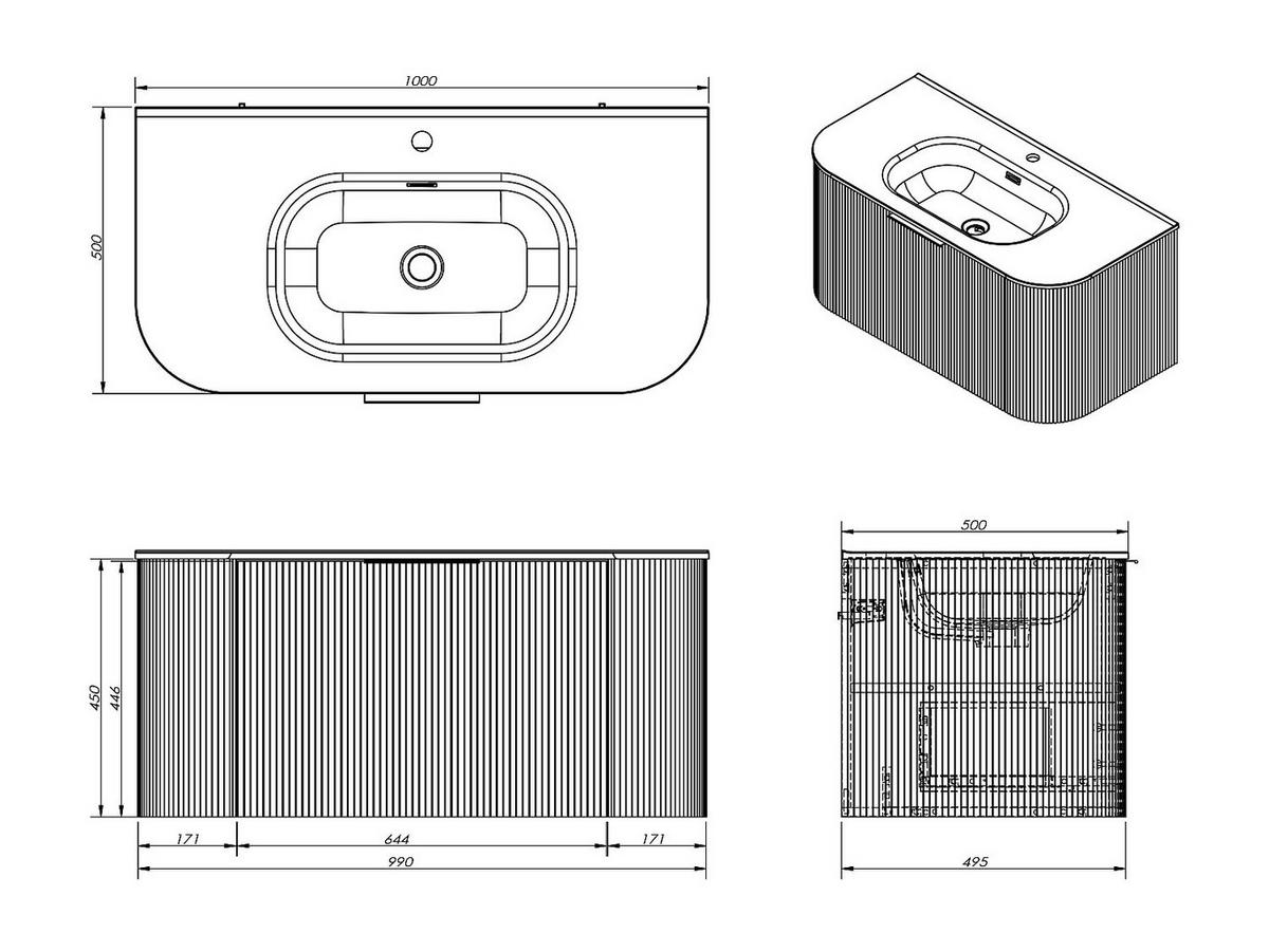 EINZELWASCHTISCH - 99cm x 50cm - MDF - grün - LOMERI - Grün, Holz (99/45/50cm) - Vente-Unique
