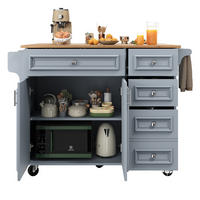 KÜCHENINSEL klappbar 110 cm Baby Blue - Blau, Holz (75/92/130cm) - Beauniv
