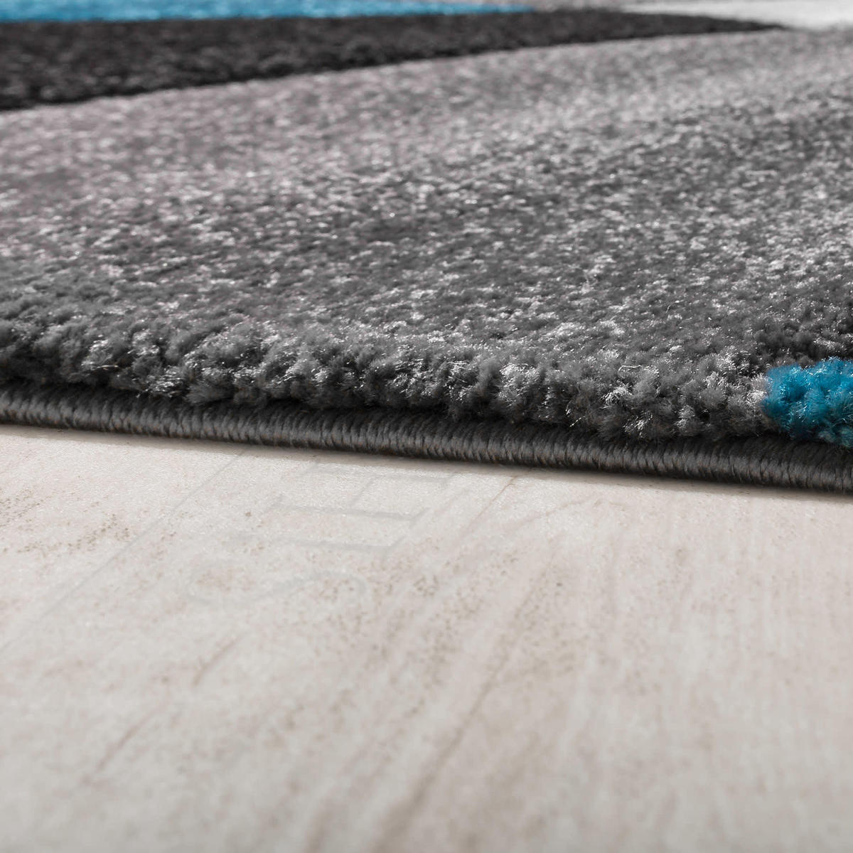 KURZFLOR-TEPPICH DIAMOND 664 TÜRKIS 160X230 - Türkis, Kunststoff (160/230cm) - Paco Home