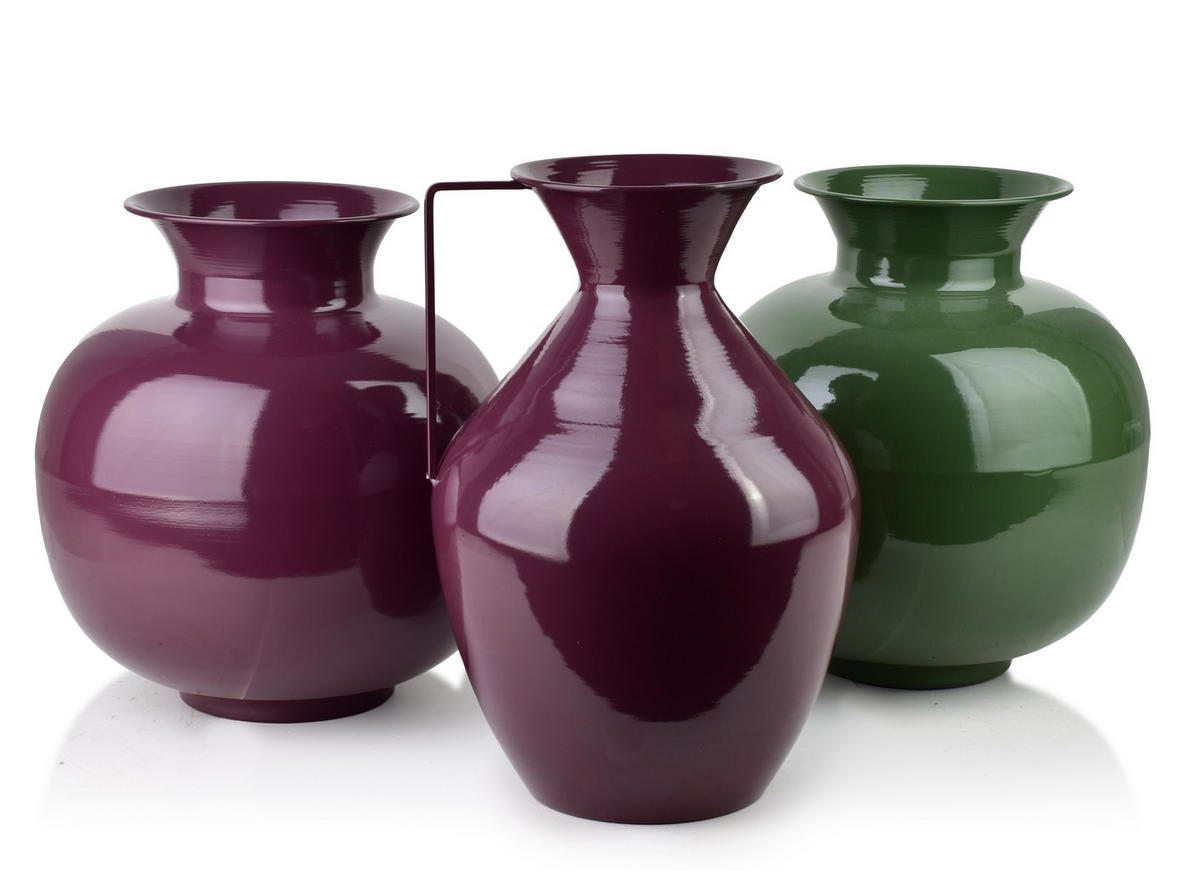 VASE Roger Violett 18,5x29xh34 cm Metall - Violett, Metall (34cm) - Mondex