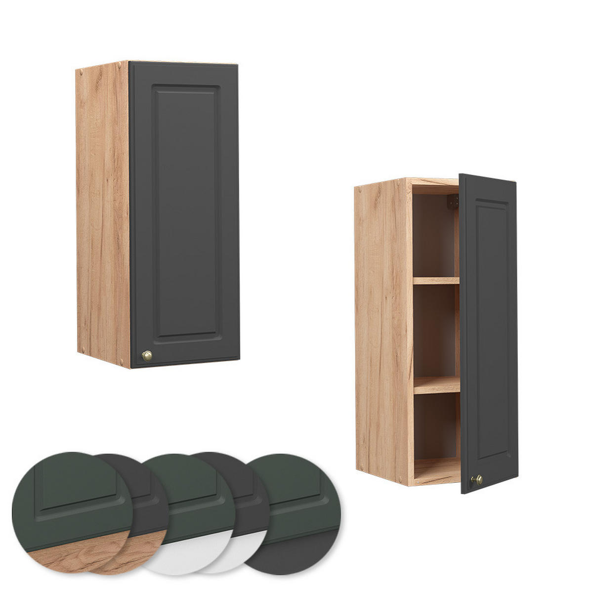 HÄNGESCHRANK Fame-Line Anthrazit-Gold 30 cm - Anthrazit/Eiche Wotan, Holzwerkstoff (30/72/34.1cm) - Vicco