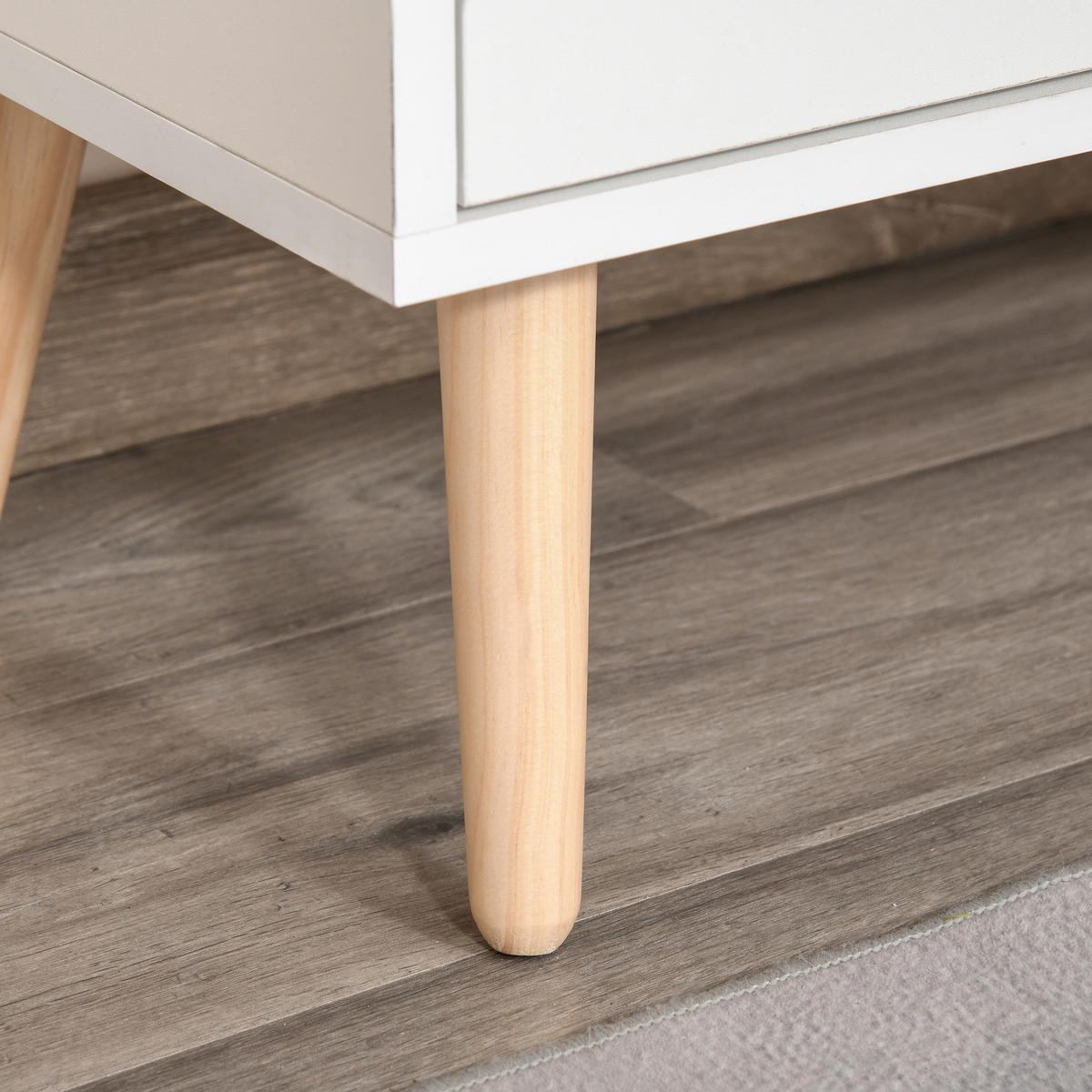 SIDEBOARD DE-10988 Skandi-Design mit 2 Türen Weiß/Eiche hell - Weiß, Holzwerkstoff (60/72/30cm) - ComfortXL