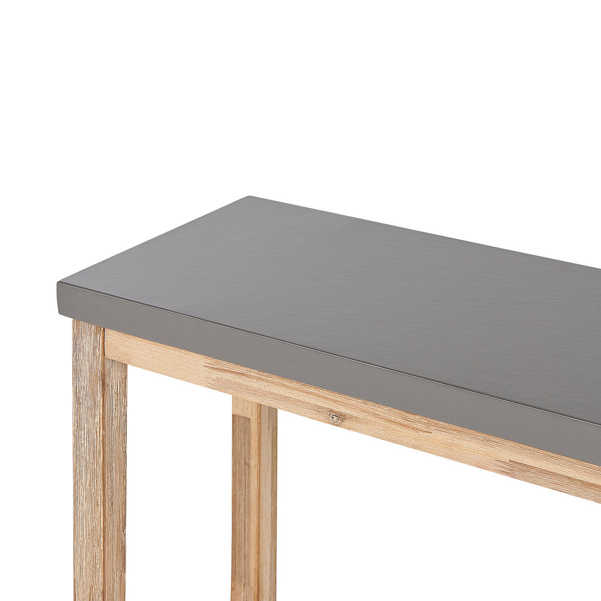 SITZBANK Beton/Akazienholz grau/heller Holzfarbton 160 cm Ostuni - Grau, Stein (160/45/40cm) - Beliani