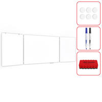 MAGNETISCHES Whiteboard Klapptafel 5-flächig 120x180//360 cm - Weiß, Metall (120/360/1.3cm) - ALLboards