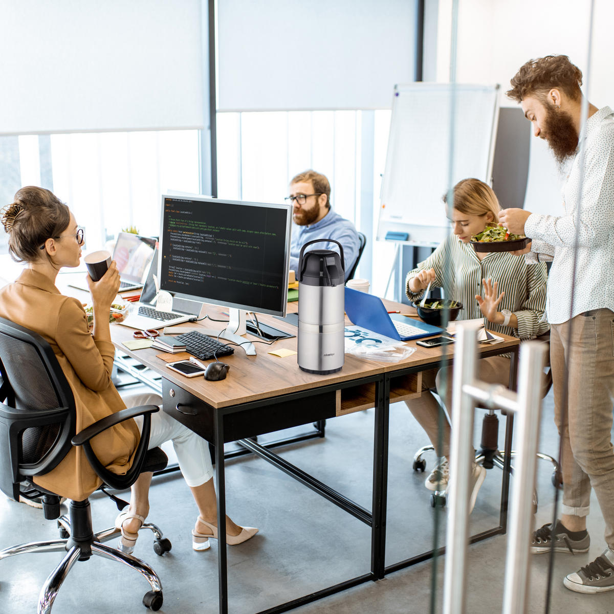 ČERPACÍ kanva - strieborná, kov/plast (3.3L) - Relaxdays