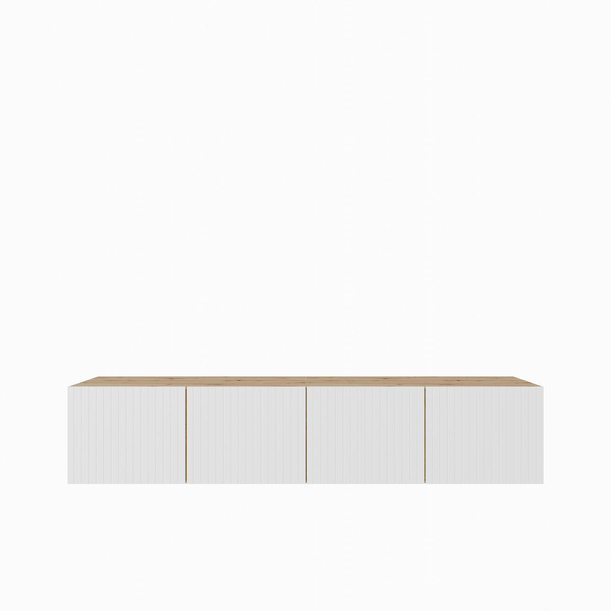 TV-SCHRANK Mio 200 cm (2x100) viertürig, artisan, weiß - Eiche Artisan/Weiß, Kunststoff (200/41/40cm) - Margaret Hadas24