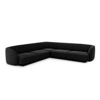 WENDBARES-ECKSOFA Miley aus Chenille-Stoff schwarz 5 Sitzplätze - Schwarz, Textil (255/255cm) - Micadoni