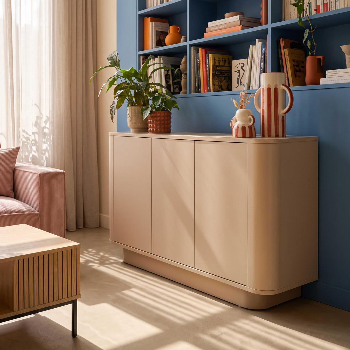 SIDEBOARD, Beige - Beige, Holz (120/75/40cm) - Oviala