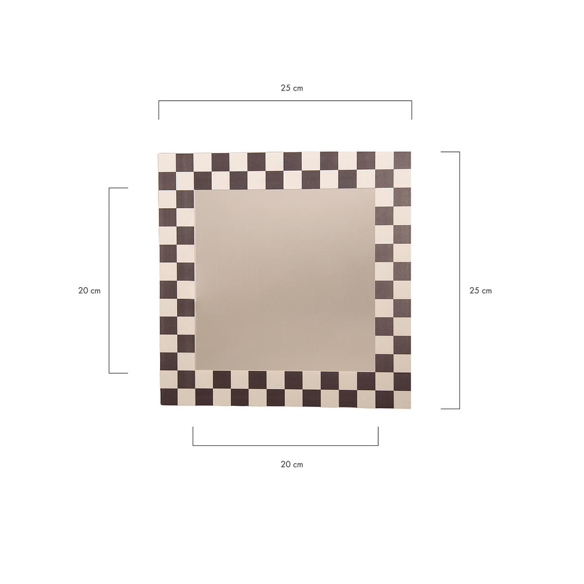 ACRYLSPIEGEL Schwarz-Weiß CHECKERED - Weiß, Kunststoff (25/21/2cm) - RNT By Really Nice Things