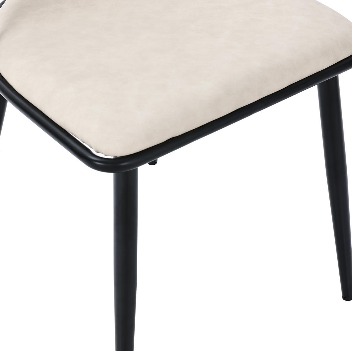 ESSZIMMERSTUHL 6er-Set mit PU-Sitz und Rattan-Rückenlehne Schwarz - Schwarz, Metall (46/80/48.1cm) - Meubliv