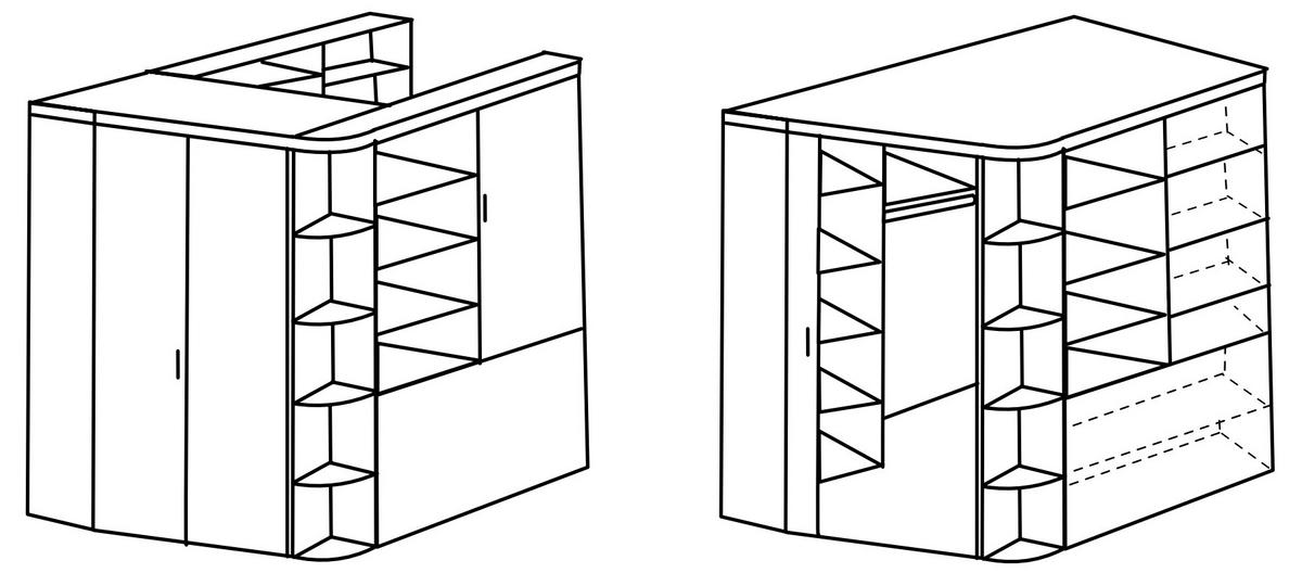 KLEIDERSCHRANK Joker in Weiß Flagstaff Eiche - begehbarer Eckkleiderschrank - Silberfarben/Braun, Holzwerkstoff (124/199/148cm)