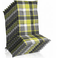 HOCHLEHNERAUFLAGE Sunny GR 120x50x6cm Grün Kariert (8tlg) - Grün, Textil (50/6/120cm) - Beautissu 