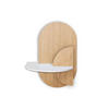 NACHTTISCHE ALBA mit versteckter Aufbewahrung Oval - Eichefarben/Weiß, Holz (60/55/45cm) - Woodendot