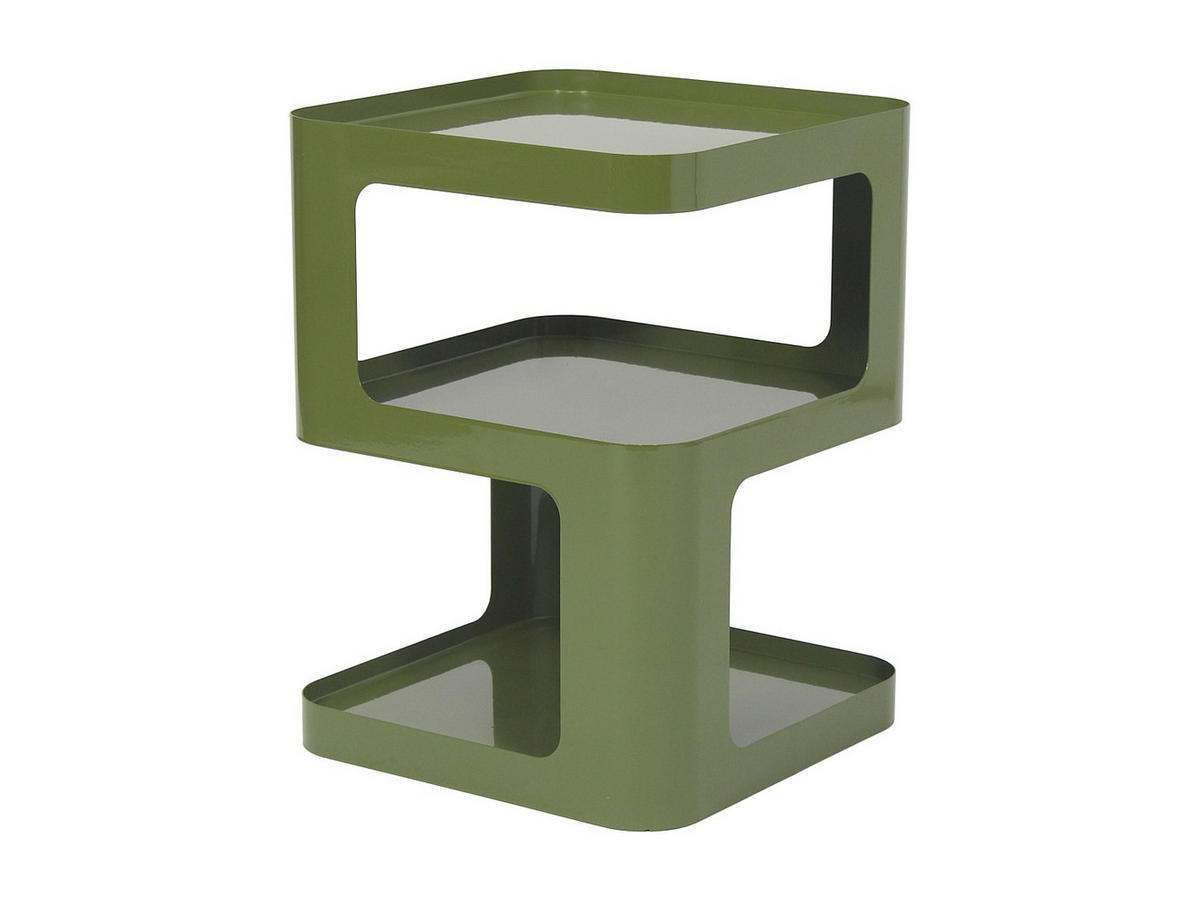 BEISTELLTISCH - 40 cm x 40 cm - metall - khaki Adzor - Schlammfarben, Metall (40/40/54cm) - Vente-Unique