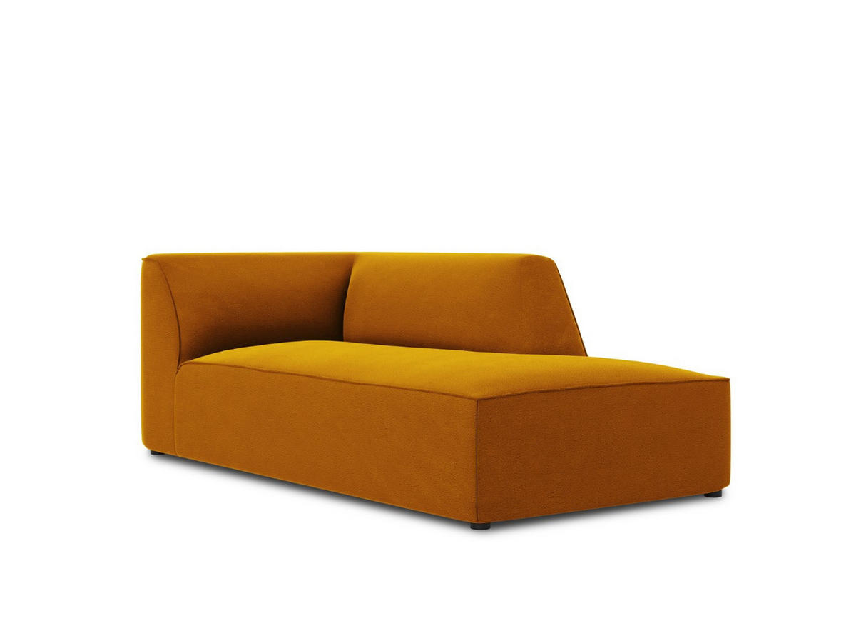 CHAISELONGUE rechts Ruby aus Samt gelb - Gelb, Textil (93/69/180cm) - Micadoni