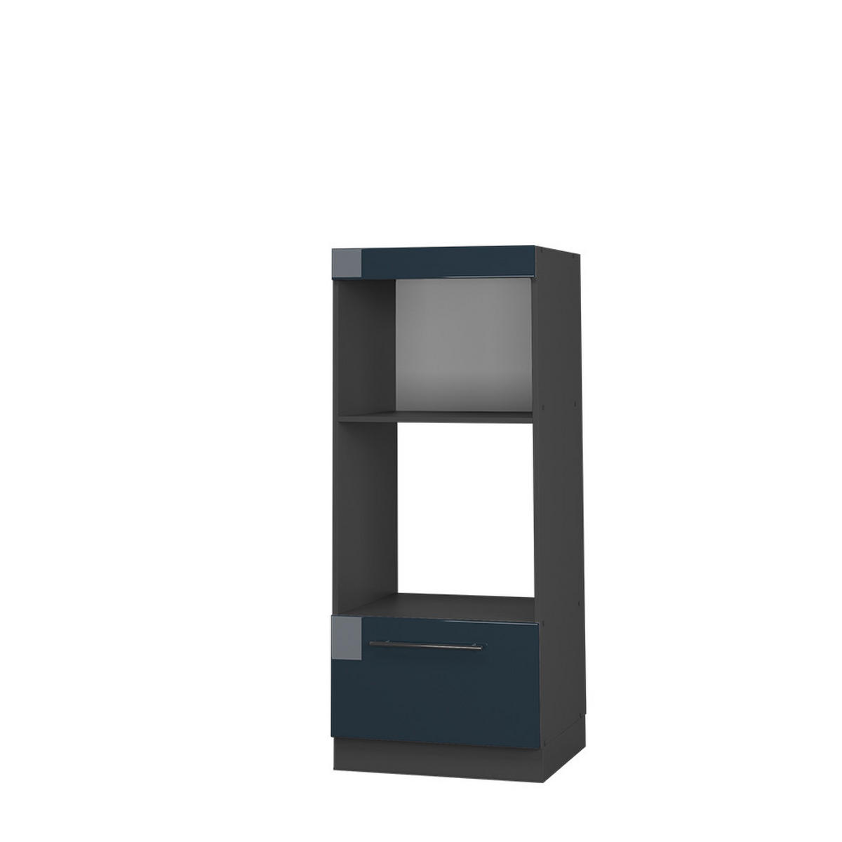 MIKROWELLENSCHRANK Fame-Line Dunkelblau Hochglanz 60 cm offen - Anthrazit/Dunkelblau, Holzwerkstoff (60/153.6/58.1cm) - Vicco