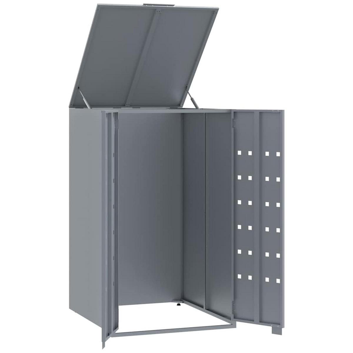 MÜLLTONNENBOX Gorilo für 1 Tonne Grau 69x79x117 cm - Grau, Metall (69/117/79cm) - DELUKE