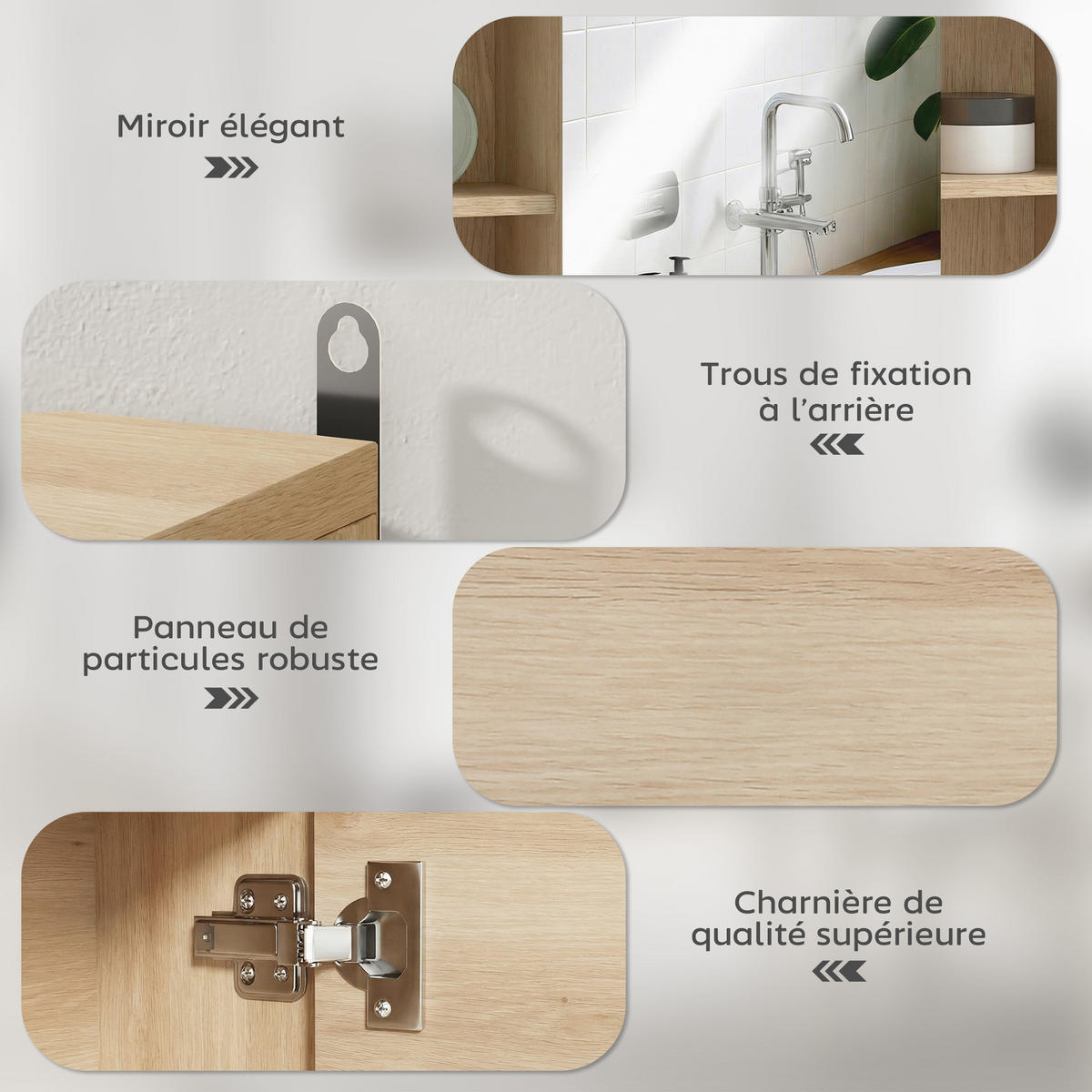 SPIEGELSCHRANK Naturfarben - Naturfarben, Holz (60/49.4/14.5cm)
