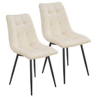 ESSZIMMERSTUHL Blanca Samt beige (2er Set) - Beige, Textil (46/90/61cm) - Juskys